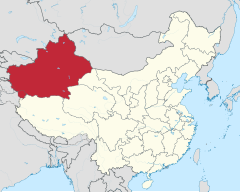 Xinjiang în China (de-facto).svg