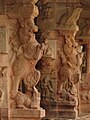 Yali pillars1 at Bhoganandishvara group of temples in Chikkaballapur district.jpg