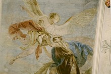 Abacuc e San Michele Arcangelo, affresco, 200x200 cm, Biblioteca del monastero di San Lazzaro degli Armeni, Venezia