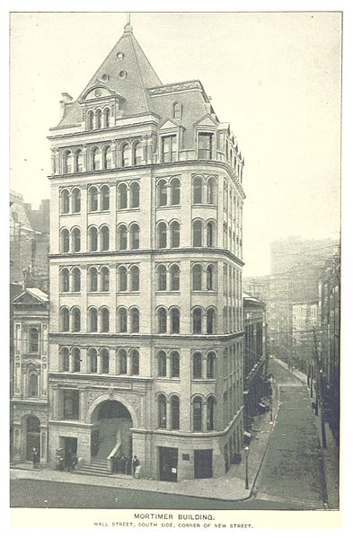 File:(King1893NYC) pg848 MORTIMER BUILDING. WALL STREET, SOUTH SIDE, CORNER OF NEW STREET.jpg