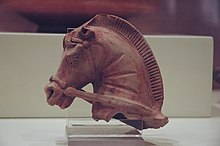 A fragment of a ceramic Phrygian pottery in the Çorum Archaeological Museum.