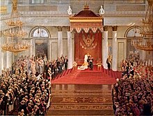 Speech by Emperor Nicholas II on the opening of the First State Duma of the Russian Empire, 27 April 1906 Poliakov - Tronnaia rech' Nikolaia II vo vremia otkrytiia I gosudarstvennoi dumy v Zimnem dvortse.jpg