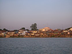 Chao Phraya River flows through Manorom community