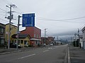 厚沢部町館町にある北海道道812号館町福島線との交差点（2018年8月撮影）