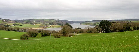 L'Aulne maritime : vue vers l'amont depuis Trégarvan.