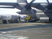 Loading Humvee.