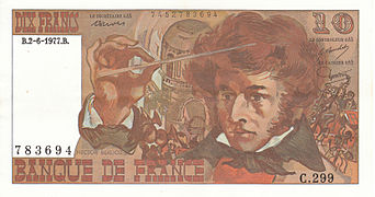 Billet de 10 francs Berlioz (recto).
