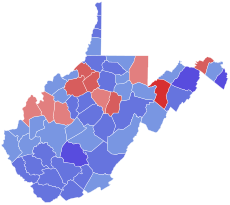 1936 West Virginia gubernur hasil pemilihan peta oleh county.svg