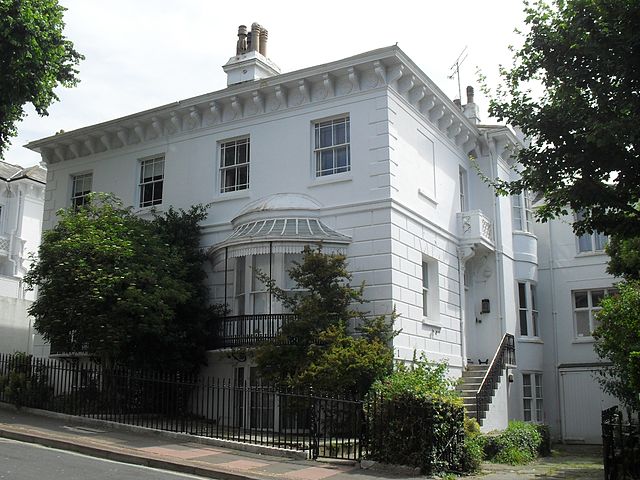 Montpelier is characterised by early 19th-century stucco-clad terraced houses and villas, such as 1 and 2 Montpelier Villas.