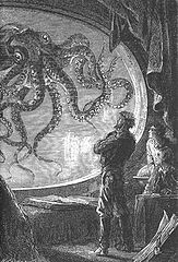 Illustration pour Vingt Mille Lieues sous les mers de Jules Verne (1871).