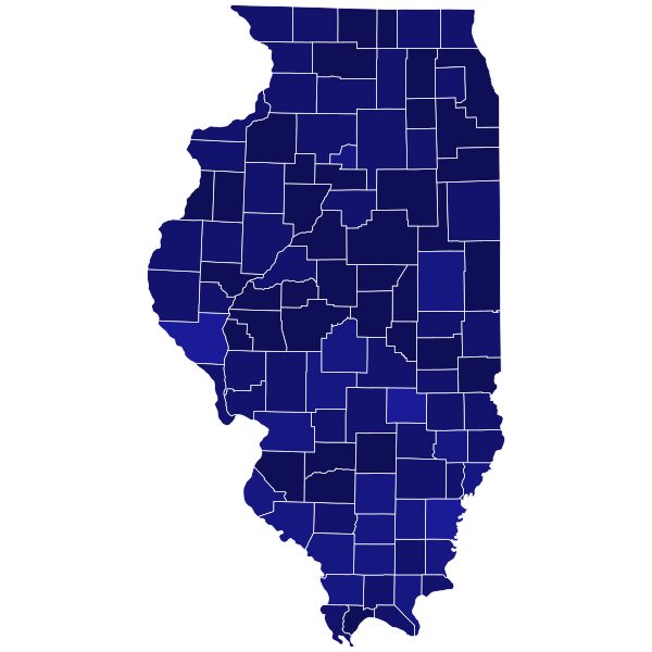 File:2000 Illinois Democratic presidential primary election results map by county (vote share).svg