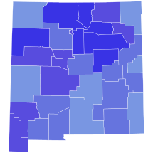 2006 United States Senate election in New Mexico results map by county.svg