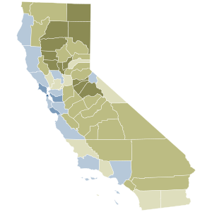 2016 California Proposition 62 results map by county.svg