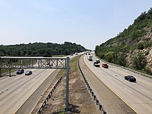 Interstate 287 southbound in Riverdale 2021-07-06 12 36 13 View south along Interstate 287 from the overpass for New Jersey State Route 23 in Riverdale, Morris County, New Jersey.jpg