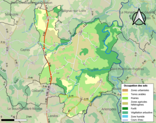 Kleurenkaart met landgebruik.