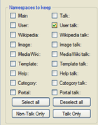 Slika prikazuje odabir imenskih prostora u kojima želite raditi. Na ovom primjeru izabran je imenski prostor "Razgovor sa korisnikom".