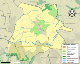 Carte des infrastructures et de l'occupation des sols de la commune en 2018 (CLC).