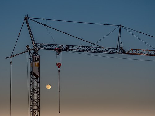 Crane on the construction site of the Nuremberg high-speed line