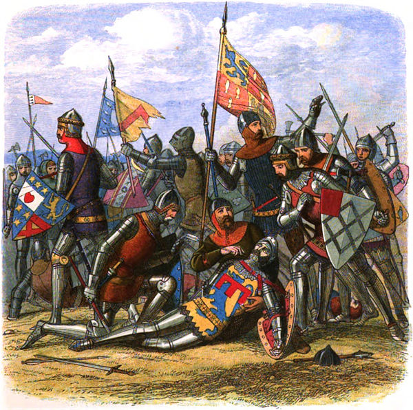 19th century depiction of Douglas on the left defending the mortally wounded Hotspur at Shrewsbury