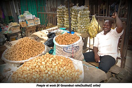 A groundnut cake seller