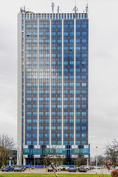 File:A skyscraper in Sosnowiec called Żyleta, the tallest academic building in Poland.jpg