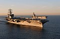 A starboard bow quarter view (front to back) of the US Navy (USN) Nimitz Class Aircraft Carriers USS NIMITZ (CVN 68) and the USS RONALD REAGAN (CVN 76), the newest sister ship to th - DPLA - dc6eac136165c6811e4ad82606280326.jpeg