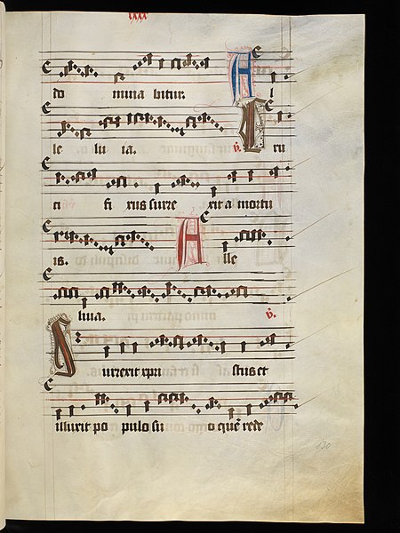 File:Aarau, Aargauer Kantonsbibliothek, MsMurFm 5, f. 130r – Graduale, pars de sanctis.JPG