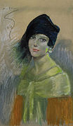 Young woman in Black Hat