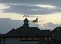 An unusual weather vane on the Public Toilets on Y Maes - geograph.org.uk - 609137.jpg