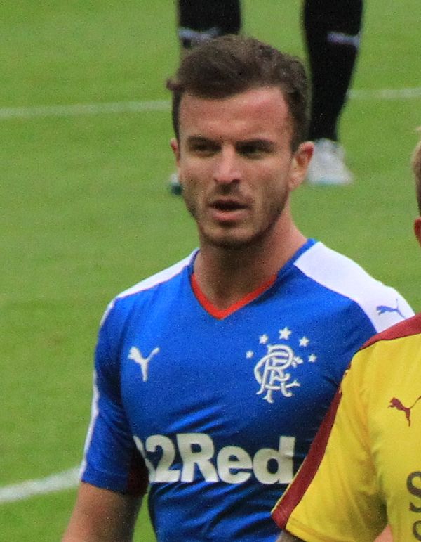 Halliday playing for Rangers in 2015