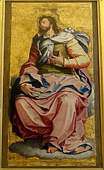 Apóstol (San Pablo), atribuido a Girolamo Siciolante, principios de 1550, óleo sobre panel - Galleria Borghese - Roma, Italia - DSC04663.jpg