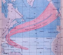 Track of a hurricane in 1848 that extended from the United States to Europe Augsep1848hurricanetrack.jpg