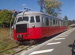 Autorail billard A 150 D 2 no 222 en gare de Raucoules.