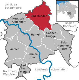Kaart van Bad Münder am Deister