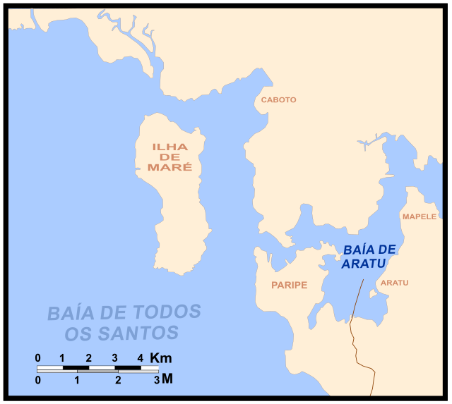 Bucht von Aratu in der Baía de Todos os Santos