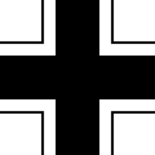 Cruz negra con contorno blanco y negro