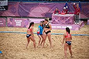 Deutsch: Beachhandball bei den Olympischen Jugendspielen 2018; Tag 6, 12. Oktober 2018; Mädchen, Hauptrundenspiel – Chinesisch Taipei (Taiwan)-Paraguay 0:2 English: Beach handball at the 2018 Summer Youth Olympics at 12 October 2018 – Girls Main Round – Chinese Taipei (Taiwan)-Paraguay 0:2