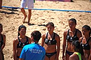 Deutsch: Beachhandball bei den Olympischen Jugendspielen 2018; Tag 4, 10. Oktober 2018; Mädchen, Vorrunde, Gruppe A - Ungarn-Chinese Taipei (Taiwan) 2:0 English: Beach handball at the 2018 Summer Youth Olympics at 10 October 2018 – Girls Preliminary Round Group A‎ – Hungary-Chinese Taipei 2:0