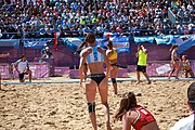 Deutsch: Beachhandball bei den Olympischen Jugendspielen 2018 in Buenos Aires; Tag 7, 13. Oktober 2018; Mädchen, Halbfinale – Ungarn-Argentinien 1:2 English: Beach handball at the 2018 Summer Youth Olympics in Buenos Aires at 13 October 2018 – Girls Semifinal – Hungary-Argentina 1:2 Español: Handball de playa en los Juegos Olimpicos de la Juventud Buenos Aires 2018 en 13 de octubre de 2018 – Semifinales Femeninas - Hungría-Argentina 1:2