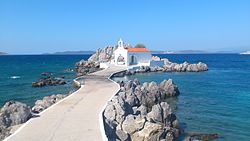 Mooie kleine kerk op het eiland Chios