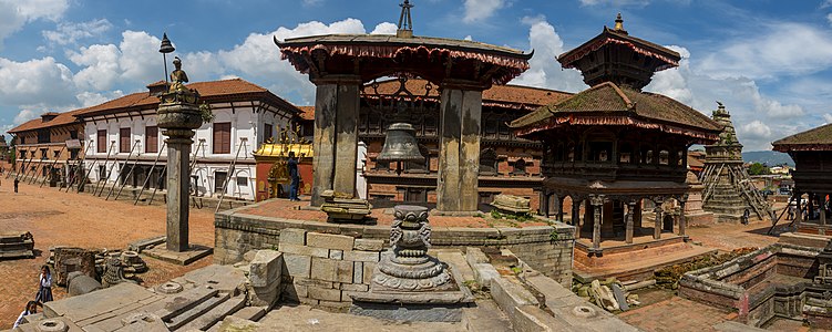 A panaromic view of Bhaktapur Durbar Square after the 7.8 magnitude earthquake in 2015 by Bijay K. Shrestha
