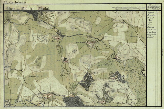 Borș în Harta Iosefină a Comitatului Bihor, 1782-85