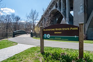 Blackstone River Greenway Partially completed paved rail trail from Worcester, MA, US to Providence, RI, US