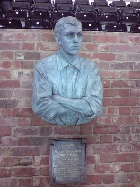 The bust of Bloomer at Pride Park