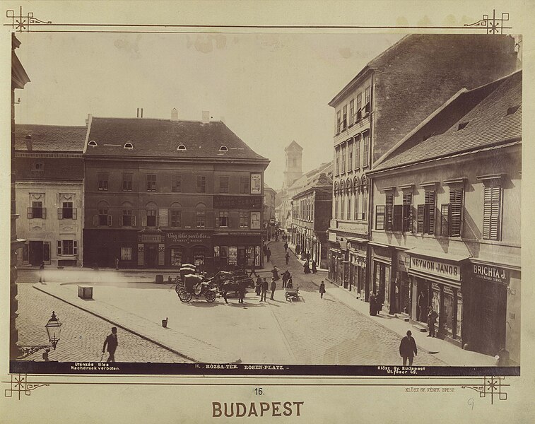 File:Budapest, Belváros, az egykori Rózsa tér. - Fortepan 82341.jpg