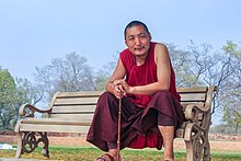 Buddhist monk in Sarnath Buddhist monk in Sarnath.jpg