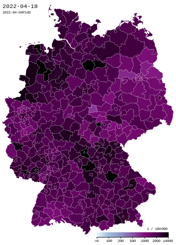 Zahl der Infektionen in Deutschland