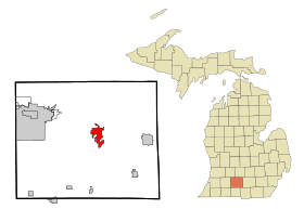 Calhoun County Michigan Incorporated and Unincorporated areas Marshall Highlighted.svg