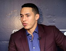 Carlos Correa hit a home run for Puerto Rico in the first inning against the Netherlands. Carlos Correa chats with Fank Thomas (22195780143).jpg