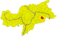 Collocatio finium municipii in Provincia Bauzanensi.